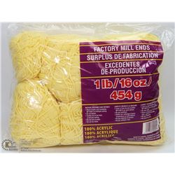 1LB BAG OF 100% ACRYLIC YARN YELLOW