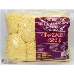 1LB BAG OF 100% ACRYLIC YARN YELLOW