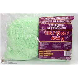 1LB BAG OF 100% ACRYLIC YARN LIGHT GREEN