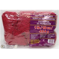1LB BAG OF 100% ACRYLIC YARN RED
