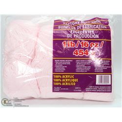 1LB BAG OF 100% ACRYLIC YARN BABY PINK