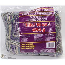 1LB BAG OF 100% ACRYLIC YARN MULTICOLOURED