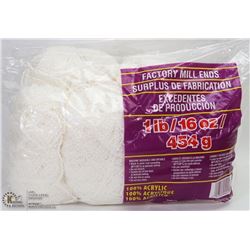 1LB BAG OF 100% ACRYLIC YARN WHITE