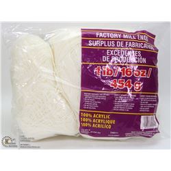 1LB BAG OF 100% ACRYLIC YARN CREAM