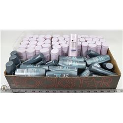 BOX OF TRIAL SIZE CONDITIONERS AND BODY WASHES