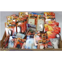 FLAT OF ASSORTED CABLES PHONE JACKS AND MORE