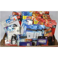 FLAT OF ASSORTED CABLES PHONE CORDS AND MORE