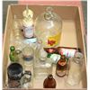 Image 1 : FLAT OF ANTIQUE-VINTAGE GLASSES BOTTLES/TROPHIES