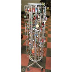DISPLAY RACK FULL OF KEY CHAINS
