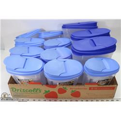 FLAT OF ASSORTED SIZE CEREAL CONTAINERS