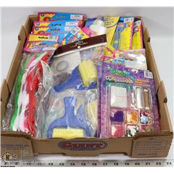 FLAT OF ASSORTED CRAFTING SUPPLIES