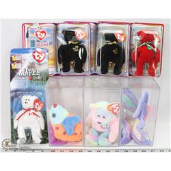 SET OF 3 BEANIE BABYS 1999 FLITTER, B.BEAR