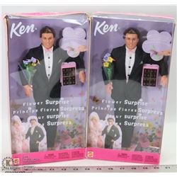 VINTAGE SET OF 2 KEN BARBIES "FLOWER SURPRISE"