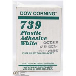 CASE OF 12 DOW CORNING 739 PLASTIC WHITE ADHESIVE
