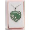 Image 1 : AVENTURINE HEART SHAPED SEMI PRECIOUS PENDANT