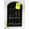 Image 1 : DISPLAY OF 8 PAIRS STERLING SILVER STUD EARRINGS