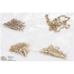 LOT OF 4 STERLING SILVER 16" CHAINS.