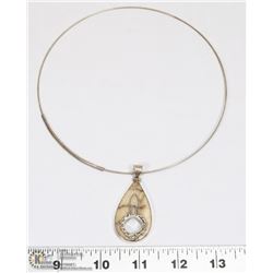 JASPER & STERLING SILVER PENDANT ON STERLING