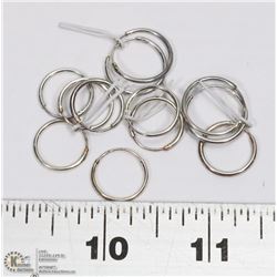 6 PAIRS OF STERLING SILVER SLEEPER HOOP EARRINGS