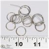 Image 1 : 6 PAIRS OF STERLING SILVER SLEEPER HOOP EARRINGS