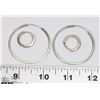 Image 1 : STERLING SILVER HOOP EARRINGS - 2 PAIRS, 2 SIZES.