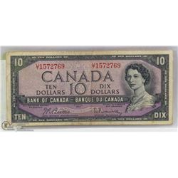 1954 CANADIAN 10 DOLLAR BANK NOTE