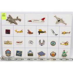 SHEET OF AVIATION COLLECTORS PINS