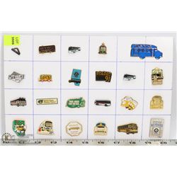 SHEET OF BUS COLLECTORS PINS