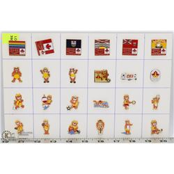SHEET OF CANADA GAMES 89' COLLECTORS PINS