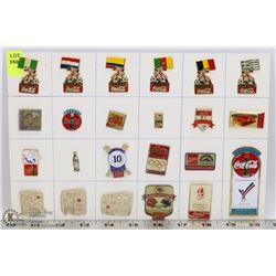 SHEET OF COCA COLA COLLECTORS PINS