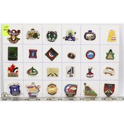 SHEET OF CURLING COLLECTORS PINS