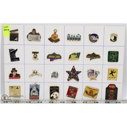 SHEET OF ENTERTAINMENT COLLECTORS PINS
