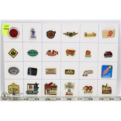 SHEET OF MEDIA COLLECTORS PINS