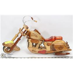 HANDMADE WOODEN HARLEY DAVIDSON MODEL BIKE