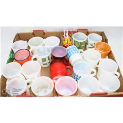 FLAT OF VINTAGE FIRE-KING MUGS