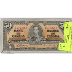 1937 CANADIAN $50 BANK NOTE.