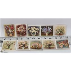 PACK OF 10 FLOWER STUDIES CARDS.