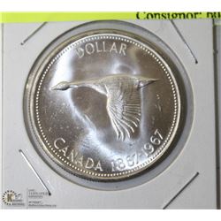 1967 CANADA GOOSE BICENTENNIAL SILVER DOLLAR UNC
