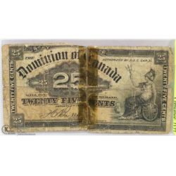 1900 CANADIAN SHINPLASTER - TAPED TOGETHER.