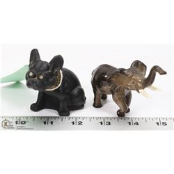 WESTMORELAND BLACK GLASS FRENCH BULLDOG WITH