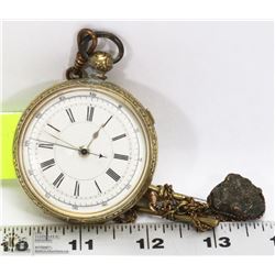 ANTIQUE KEY WOUND DOCTORS POCKET WATCH WITH CHAIN