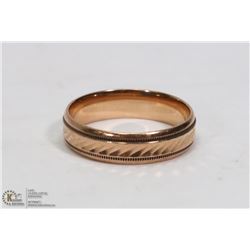 ETCHED 10K ROSE GOLD MENS BAND