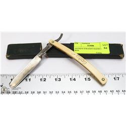 ANTIQUE STRAIGHT RAZOR WITH BOX.