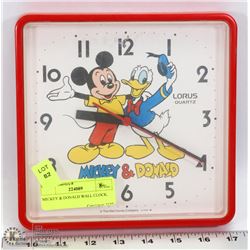 MICKEY & DONALD WALL CLOCK.