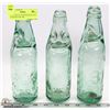 Image 1 : 3 CODD BOTTLES INVENTED IN 1872, DESIGNED FOR THE