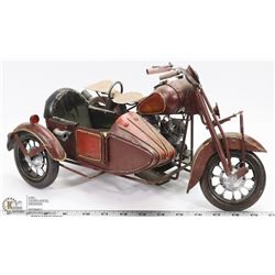 METAL DECORATIVE MOTORCYCLE AND SIDE CAR