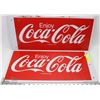 Image 1 : TWO VINTAGE METAL COCA COLA DISPLAYS 22” X 10”