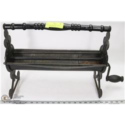 ANTIQUE CAST IRON FIREPLACE NEWSPAPER ROLLER
