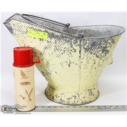 WOOD SCUTTLE WITH THERMOS