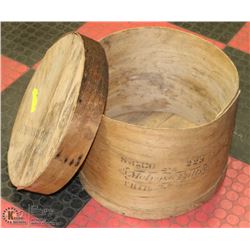 ROUND WOODEN CHEESE BOX WITH JENKINS-HANNA &